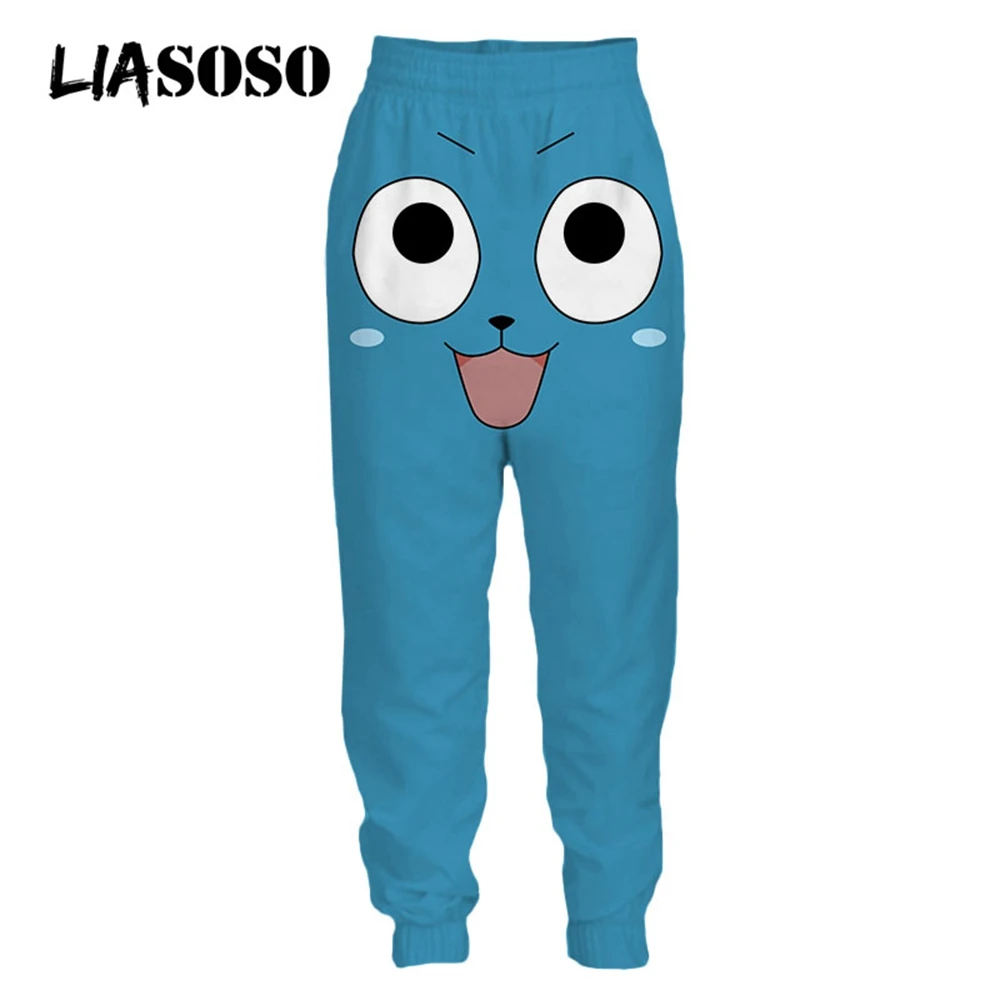 LIASOSO 3D Print Anime FAIRY TAIL Many Face Sweatpants Casual Streetwear Harajuku Trousers Jogging Women Men's Oversize Clothes