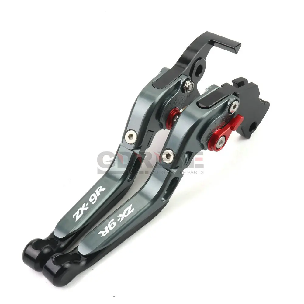 Brakes-Cluth For Kawasaki ZX9R ZX-9R 1998 1999 Motorcycle CNC Adjustable Foldable Brake Clutch Lever Handle Grips ZX 9R LOGO