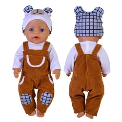 Clothes for Baby Born Dolls 18 Inch Doll Outfits Hat Suit New Born Accessories Reborn Toddler Dolls Dress Baby Birthday Gift Toy