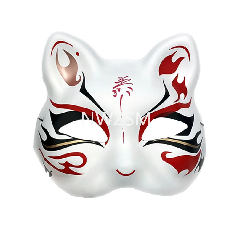 Japanese style and wind fox half face cat face Hanfu masquerade ball COS mask anime props character dress up facial decoration