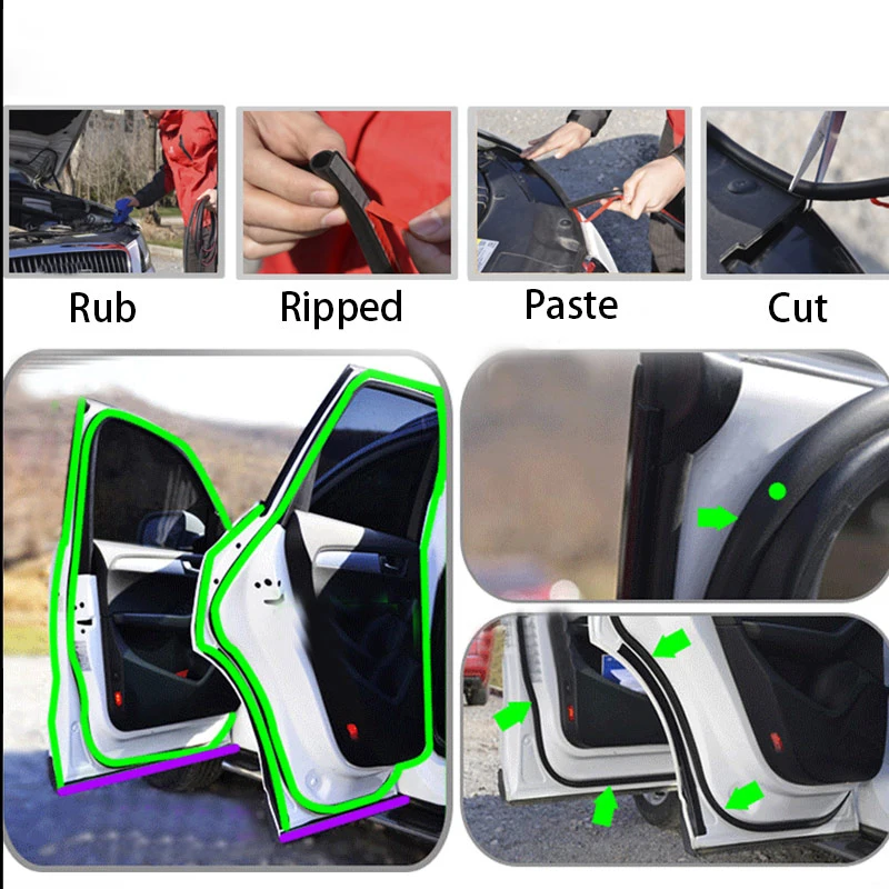 Small D Car Door Weatherstrip Waterproof  Weather Strip Car Rubber Strip Seal Epdm Seal Auto Rubber Door Seals For Car