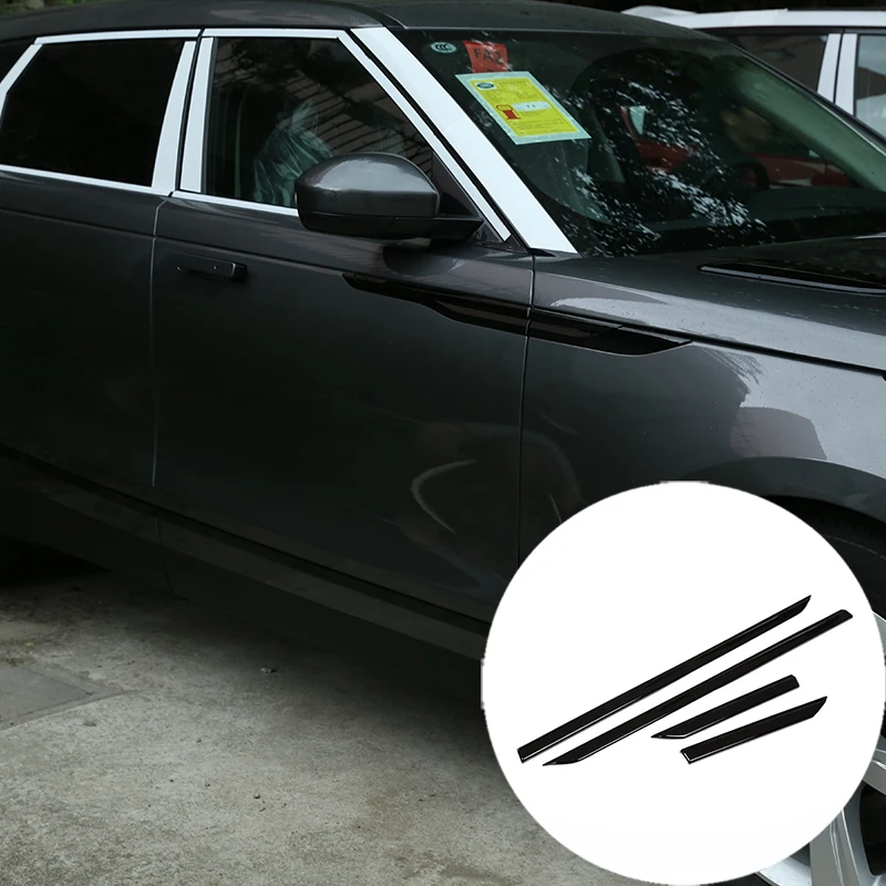 ABS Carbon Fiber Style 4pcs Car Door Side Fender Strip Cover Trim Sticker for Land Rover Range Rover Velar 2017-2020 Accessories