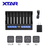 XTAR VC8 18650 Battery Charger USB C QC3.0 3A Fast Charging 21700 Rechargeable Li-ion Batteries 1.2V AAA AA Battery Charger