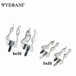 10pcs 5*20mm 6*30MM Fuse Holder Clips Glass Quick Fast Blow Fuses Welding Holder 5X20MM 6X30MM