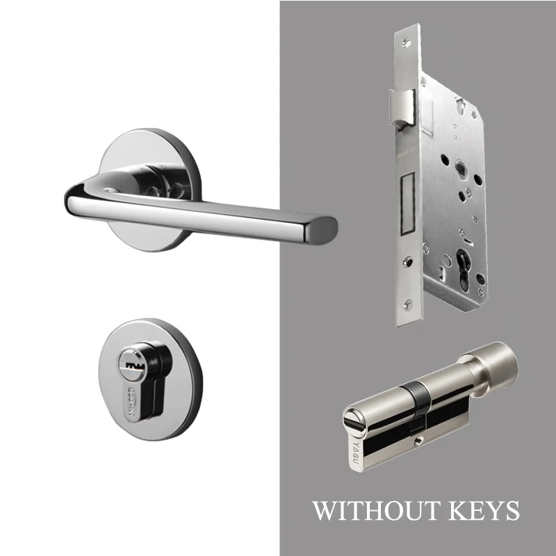 

Nordic High-end Zinc Alloy Style Mute Room Door Lock Handle Interior Door Lock Anti-theft Door Lock Furniture Hardware
