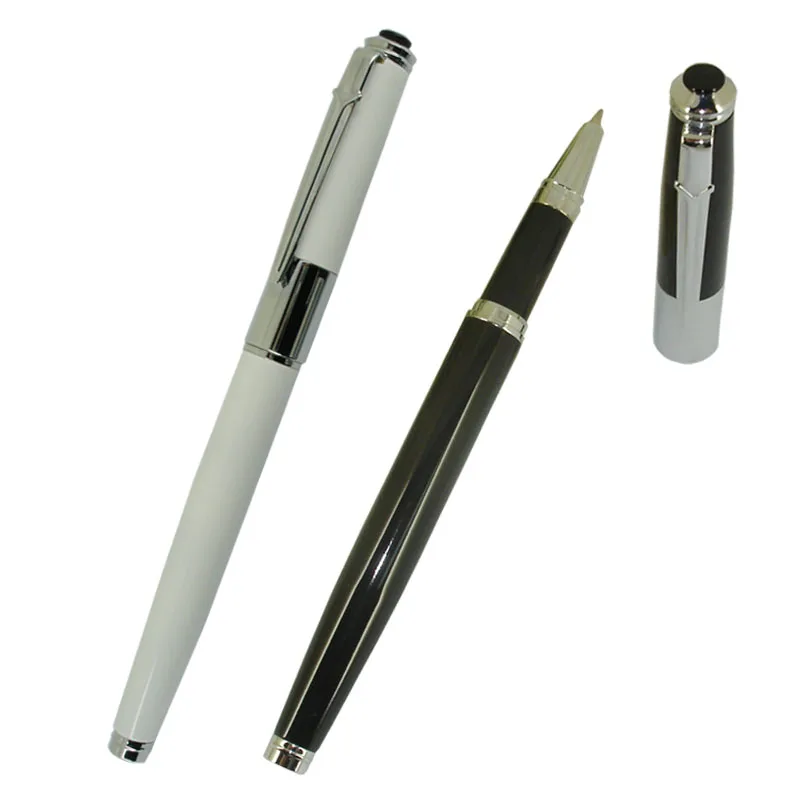 

2pcs Classic Design Slim Style Smooth Writing Liquid ink Pen Custom Branded Roller Pen for Cigar Gifts 33 gram Metal Heavy Pens