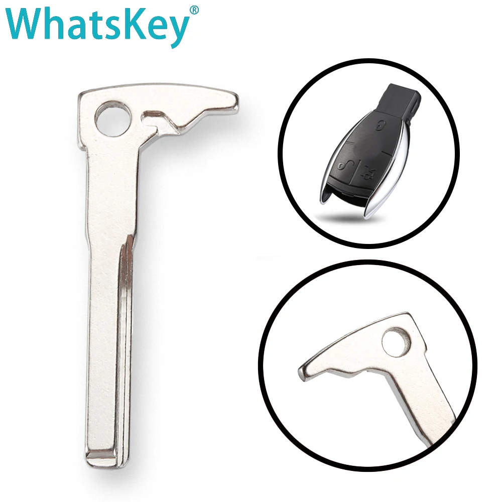 WhatsKey Replacement Smart Key Blade Blank Uncut Insert for Mercedes Benz C E S Class W203 W204 W211 W212 Auto Accessories