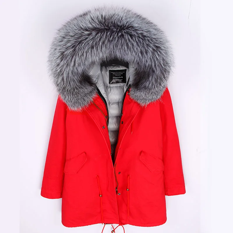 MAO MAO KONG 2020  winter jack Fashion winter Women\'s 95% white duck down jacket long down Lining coat real FOX fur Hooded Parka