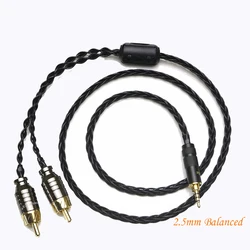 Audiocrast Hi-End 2.5/3.5/4.4mm Balanced Male to 2 RCA Male HIFI Audio Adapter Cable 7N OCC Silver plated Cable