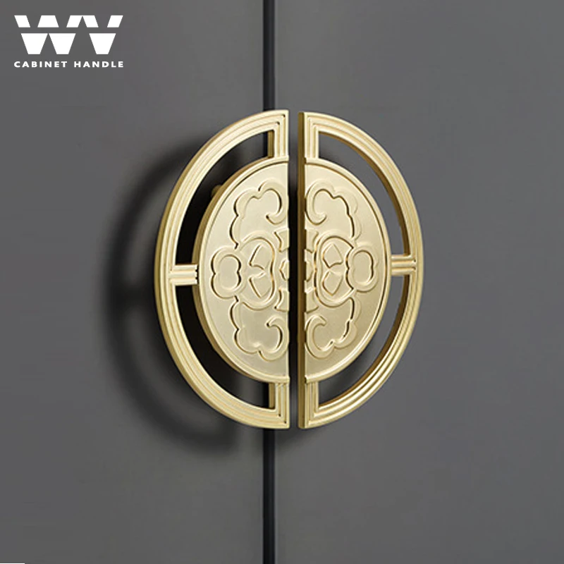 WV Semicircle Luxury Kitchen Cabinet Storage Door Handles Gold Dressers Drawer Closet Wardrobe Handle 32mm64mm Knobs Hardware