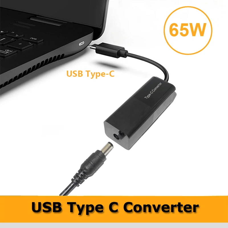 Usb Type C Converter Power Adapter Male Dc Jack Plug to 5.5*2.1 4.0*1.7 7.4*5.0 4.5*3.0mm Female 65W Adapter