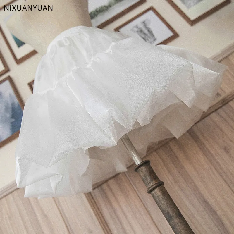 Soft Material Puffy Cosplay Fish-bone Short Skirt Lolita Carmen Slip Liner Cute Girls Skirts Adjustable Petticoat