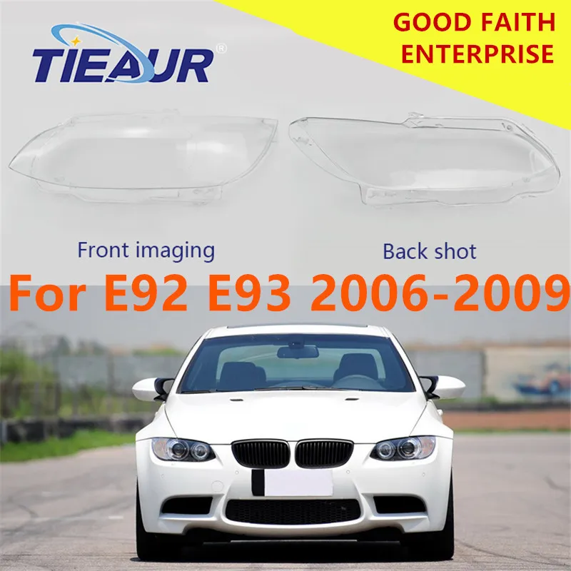 

Pair Headlight Lens Cover for BMW E92 E93 Headlamp Clear Shell 2Drs Car Transparent Glass Lens Cover 2006-2009 Replacement DIY