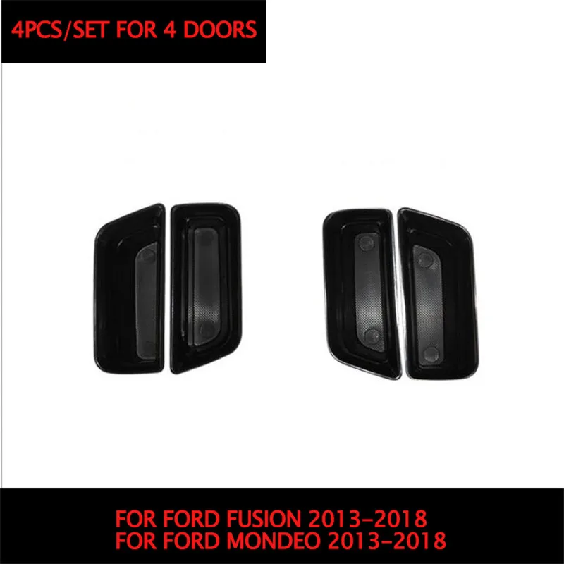 4pcs/set Car Styling Accessories Door Inner Handle Armrest box Storage Tray Pallet Case For Ford Fusion Mondeo 2013-2018