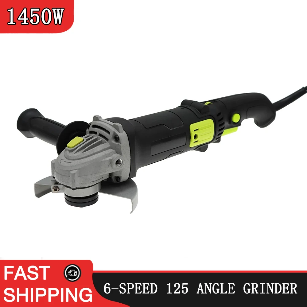 Speed regulating Angle grinder 125 high-power 1450W cutting and polishing machine is suitable for metal grinding and polishing