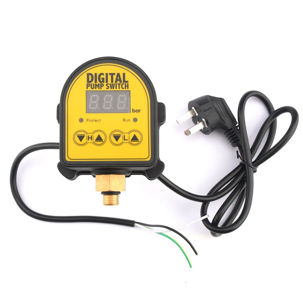 0-10 Bar 12/15.5/20MM 220V Digital Automatic Air Pump Water Oil Compressor Pressure Controller Switch For Water Pump On/OFF