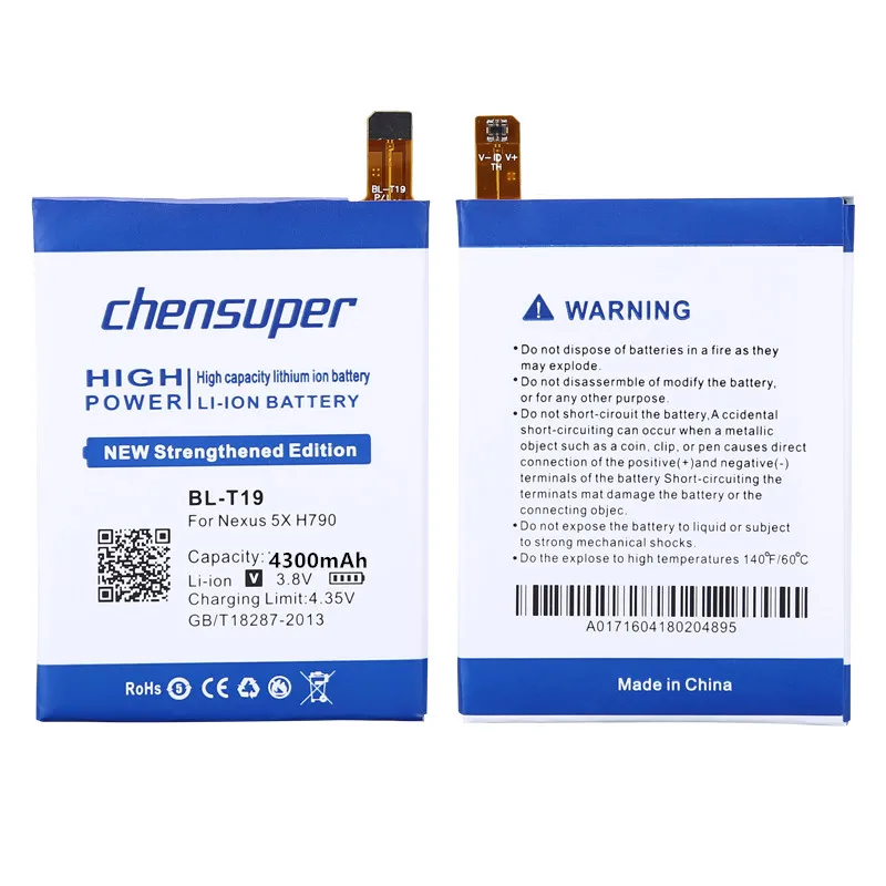 NEW chensuper 4300mAh BL-T19 Battery BL T19 for LG Nexus 5X Battery H790 H791 H798 BLT19