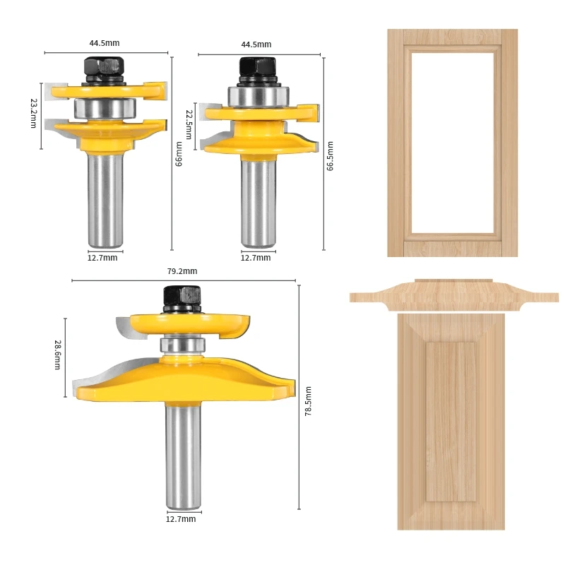 YUSUN  Stile&Rail Assembles-Roman Ogee Bit Router Bit Cove 1-3/4 Carbide Cutters Woodeorking Milling Cutter For Wood End Mill