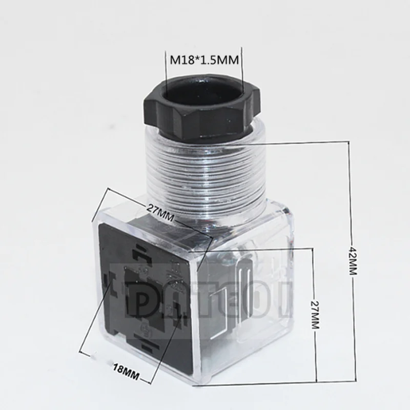 Hydraulic Solenoid Valve Plug With Lamp Plug Dc24v Electromagnet Junction Box Indicator Junction Box Ac220V Accessories