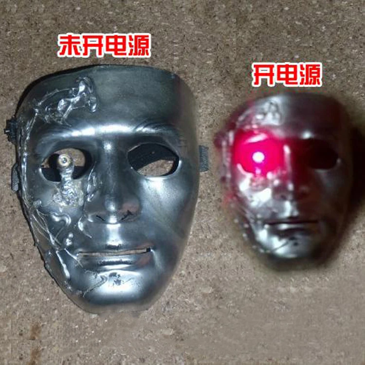 Light up mask Future technology stage show mask Halloween party christmas Streampunk Man Spike LED Laser Skull Mask Costume