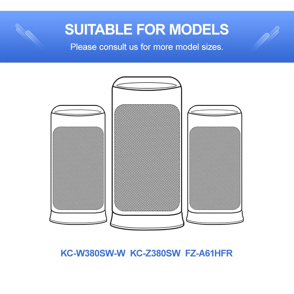 Hepa Activated Carbon and Formaldehyde Filter Set FZ-380HFS FZ-C150HFE FZ-C150DFS For Sharp KC-860E KC-860A KC-A60EUW KC-W380SW