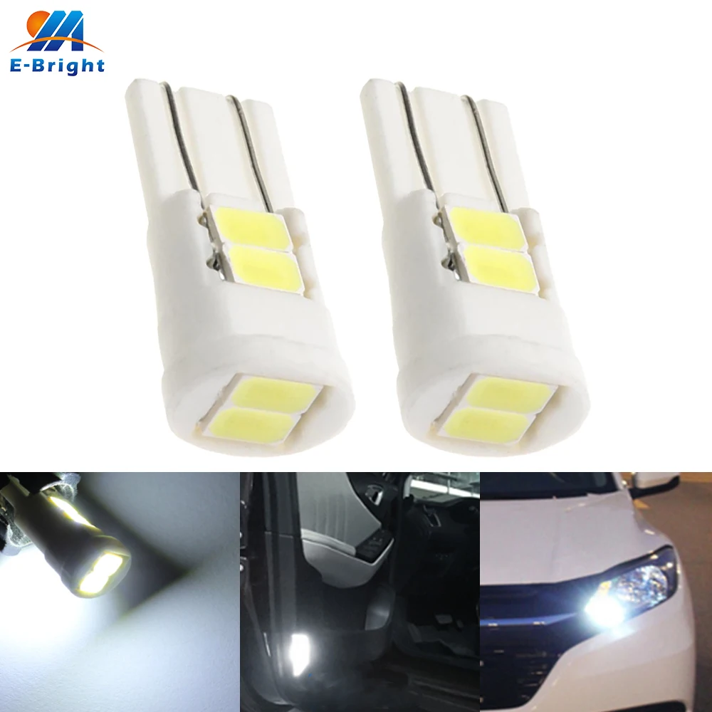 

10/50PCS Ceramic W5W T10 194 168 5730 6 SMD Turn Parking Door Side Maker License Plate Lamp Indicator Light Auto Car 6500k White