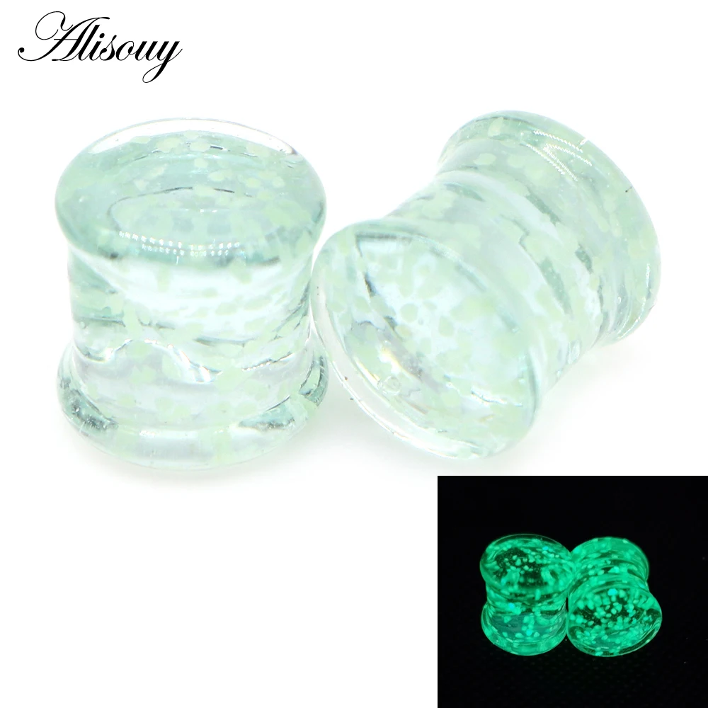 Pyrex Glass Ear Plugs Tunnel, 2pcs