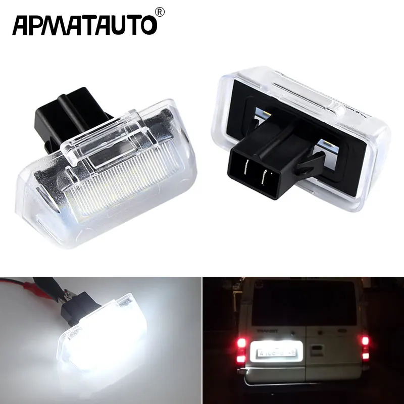 2pcs LED License Number Plate Light For Ford Transit MK4 MK5 MK6 MK7 1985-2013 For Ford Transit Connect 2002-2013 OEM#4388111