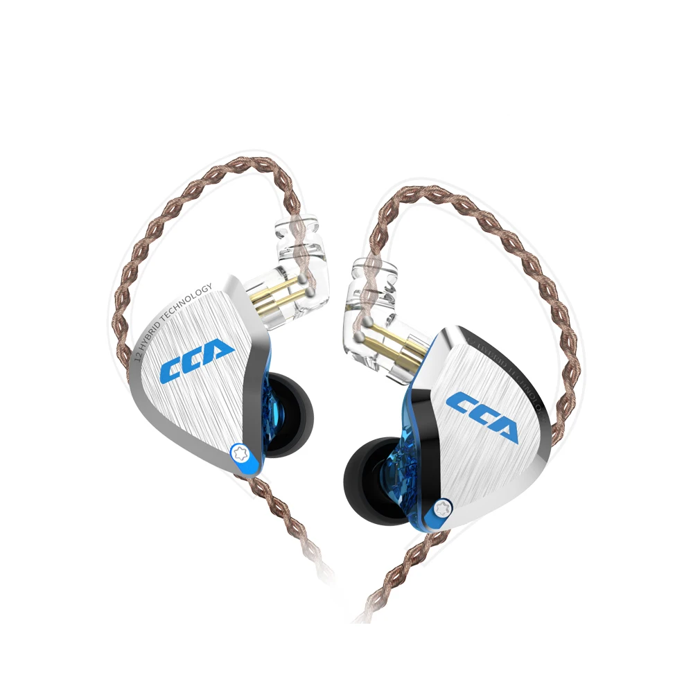 Cca C12 5BA + 1DD Metal Hybrid Hifi Bass Oordopjes 12 Eenheden In Ear Oordopjes Monitor Noise Cancelling Koptelefoon