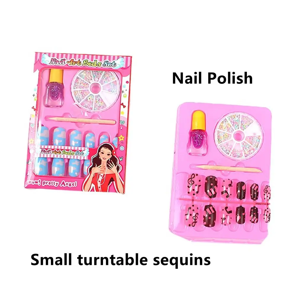 Polish Heart Long Strip Shape DIY Nail Decorations Children Cartoon Fake Nails Nail File Full Cover False Nails False Eyelashes