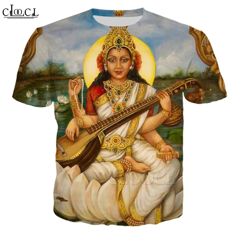 CLOOCL Indian Goddess 3D Print Mens Women T Shirt Harajuku Fashion Short Sleeve Shirt Summer Hot Selling Unisex All-match Tops