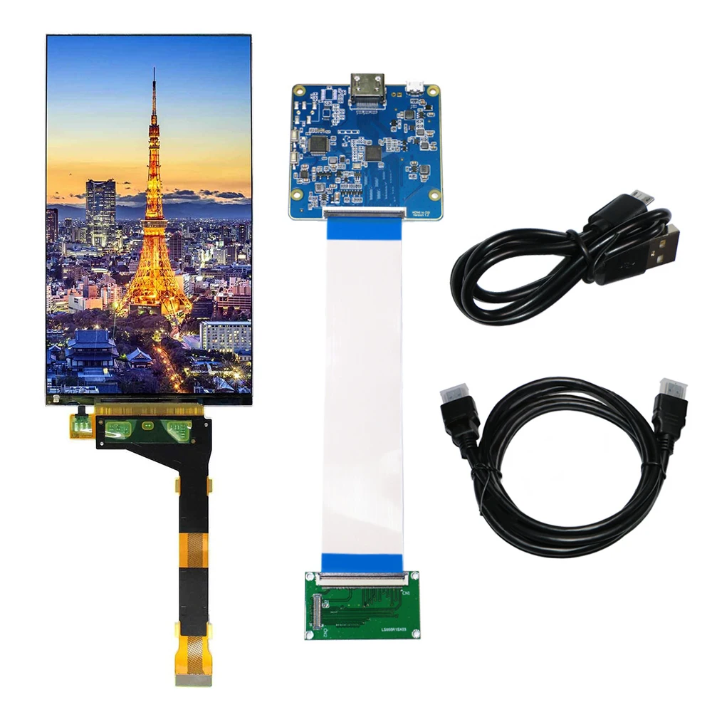 Pantalla LCD 2K LS055R1SX04 de 5,5 pulgadas para Sharp 3D, HDMI, Compatible con MIPI a la placa de la impresora, 1440x2560, quitar/con retroiluminación