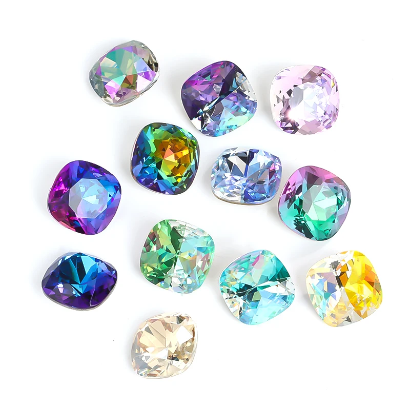 K9 Glass Crystals Crafts Pointback Loose Stones Square Crystals For Clothes Bags DIY Jewelry Decoration Garments Strass