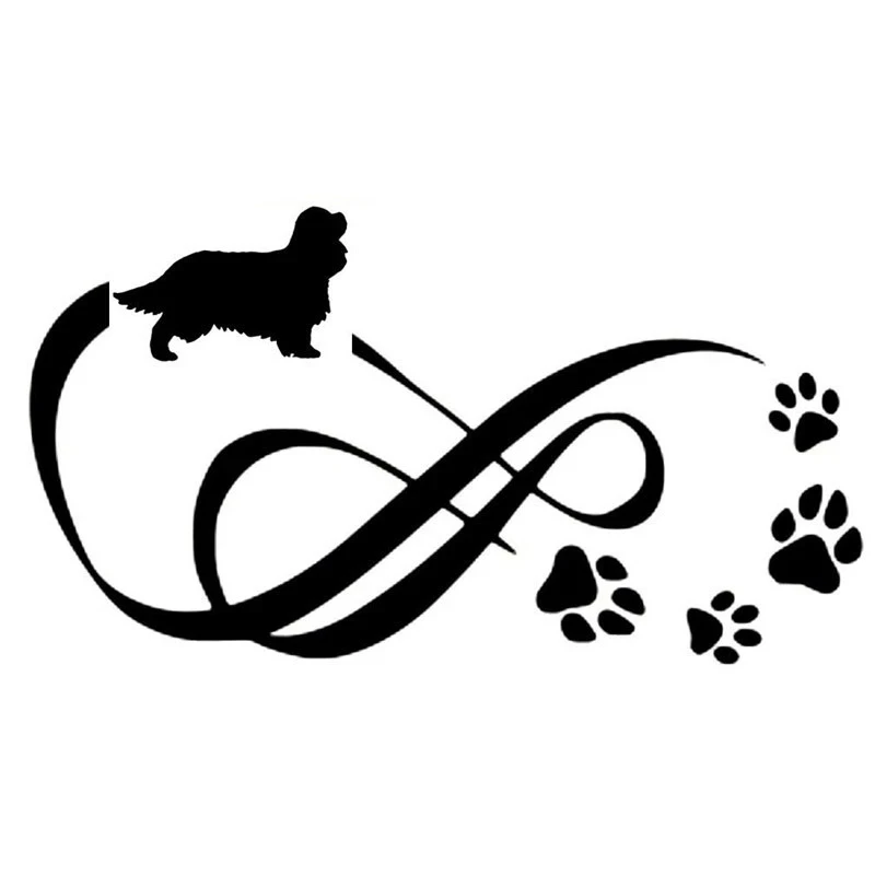 

18*10CM Cavalier King Charles Spaniel Animal Paw Print Car Stickers Vinyl Decal Car Styling Decoration