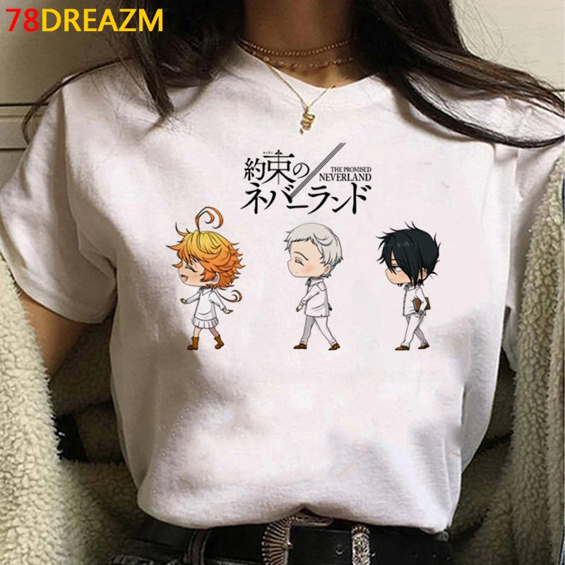 the Promised Neverland tshirt men japanese ulzzang graphic tees white t shirt print t shirt ulzzang white t shirt