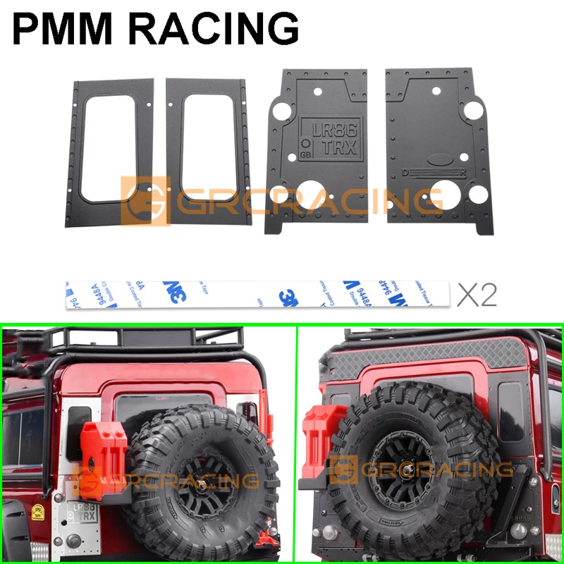 

Metal Tailgate sheets on both sides decorative sheet Simulation rivet For 1/10 RC Crawler Car Traxxas TRX4 Defender parts