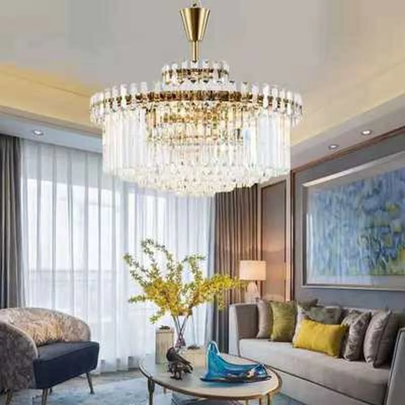 New lighting item large chandelier crystal chandeliers LED luminare AC110V 220V gold dining room living room chandeliers