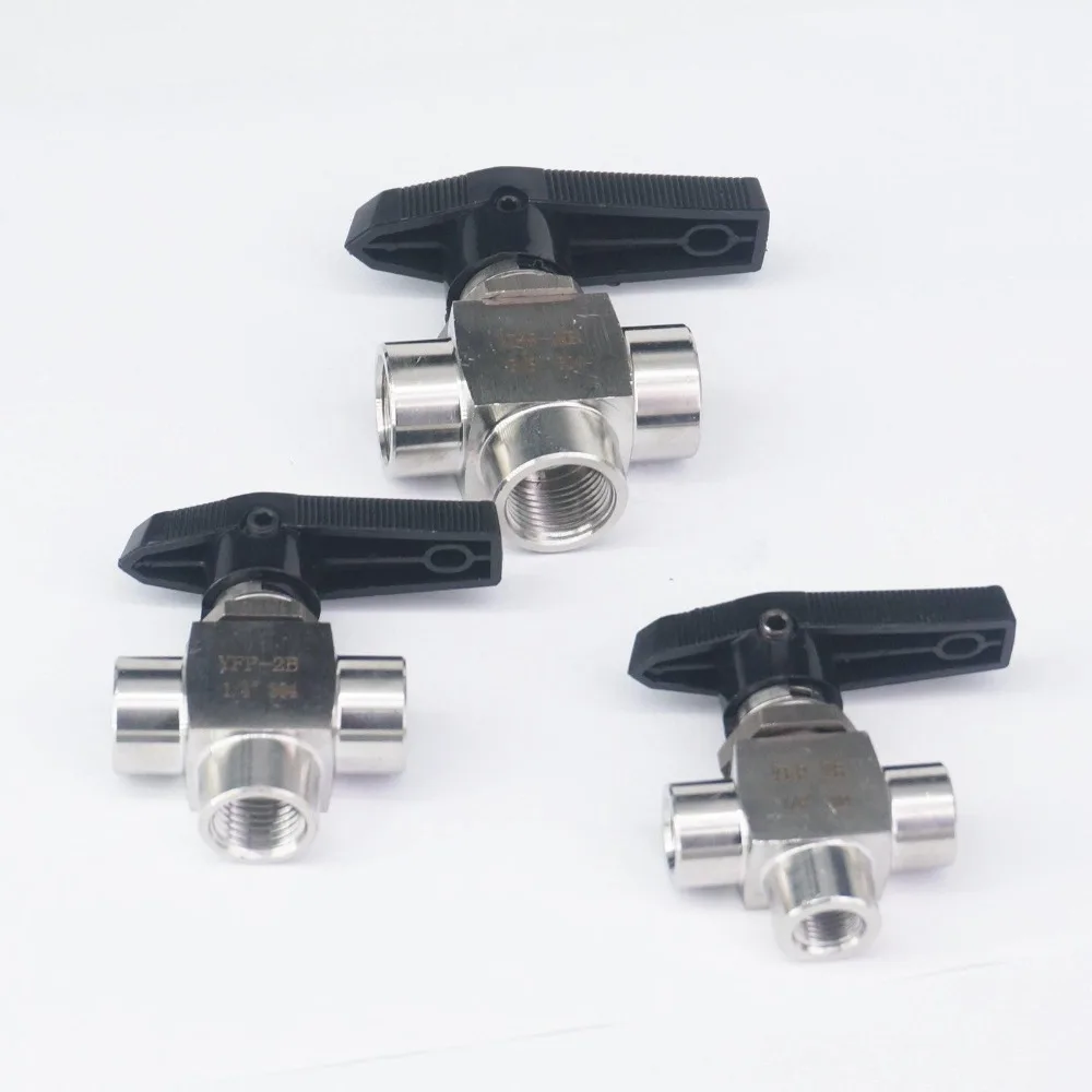 Hochdruck 1/8" 1/4" 3/8" 1/2" 3/4" BSP Innengewinde 304 Edelstahl Gleiches L-Port-Kugelhahn PTFE-Dichtung – Detail 3