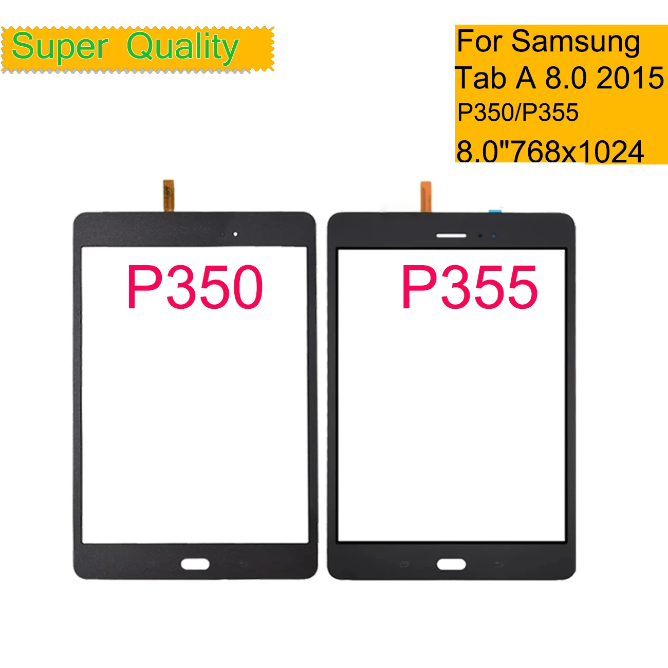 SM-P350 layar sentuh, untuk Samsung Galaxy Tab A 8.0 S Pen 2015 P350 P355 SM-P355 Panel Sensor Tablet depan kaca luar