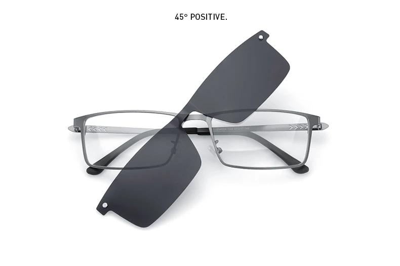 MERRYS DESIGN 2-in-1-Brillengestell mit magnetischem polarisiertem Clip für Herren, Brillengestell aus Titanlegierung, quadratische Brillen, S2304 – Detail 10