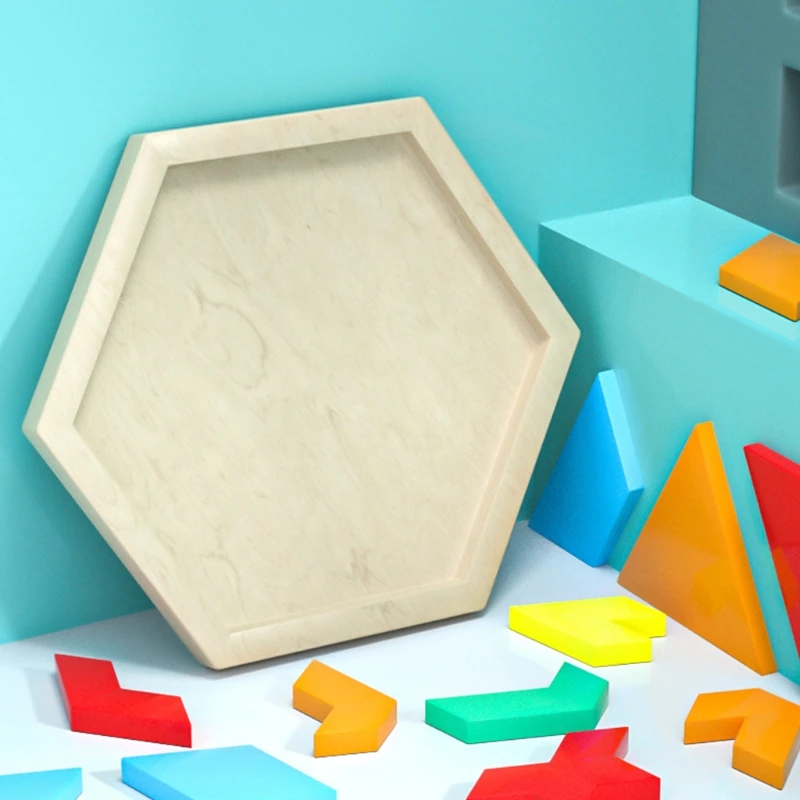 Puzle Hexagonal educativo 3D, molde de silicona Tangram, juego para niños, juguetes para niños, molde de resina Epoxy, bricolaje, producción de