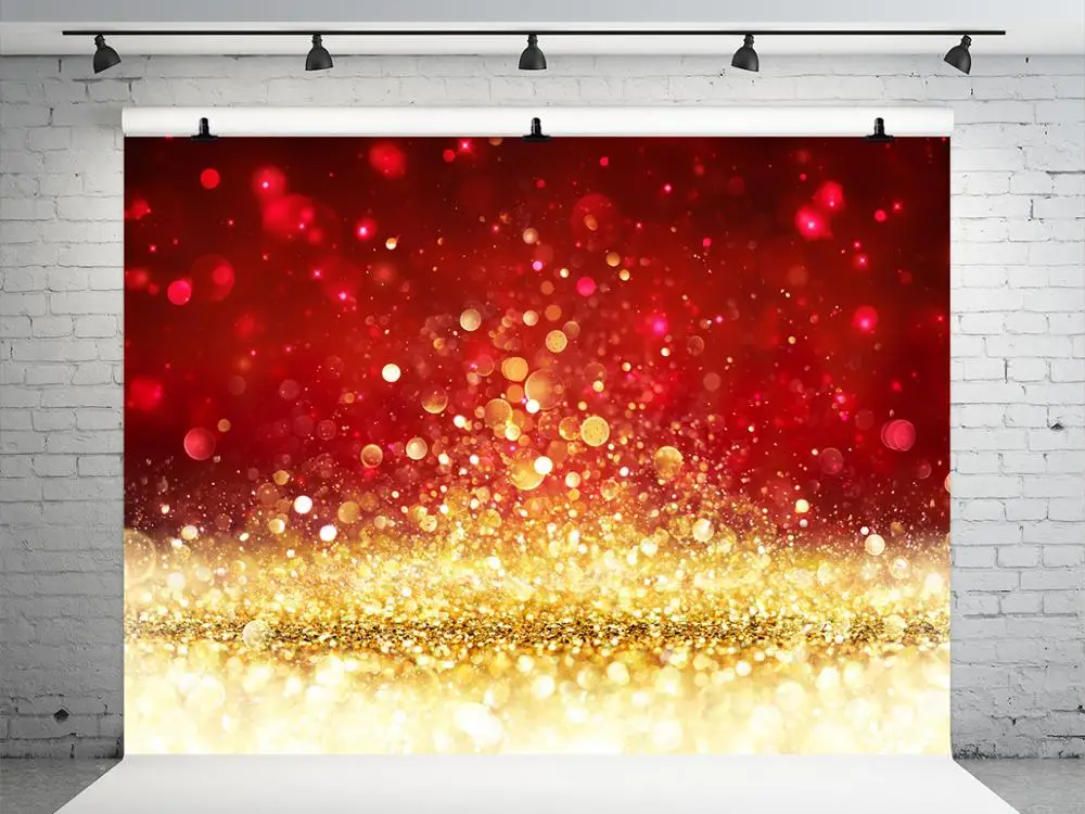 

VinylBDS Red Gold Photography Background With Shimmer Wedding Photo Background Photography Backdrop Digital Backgrounds