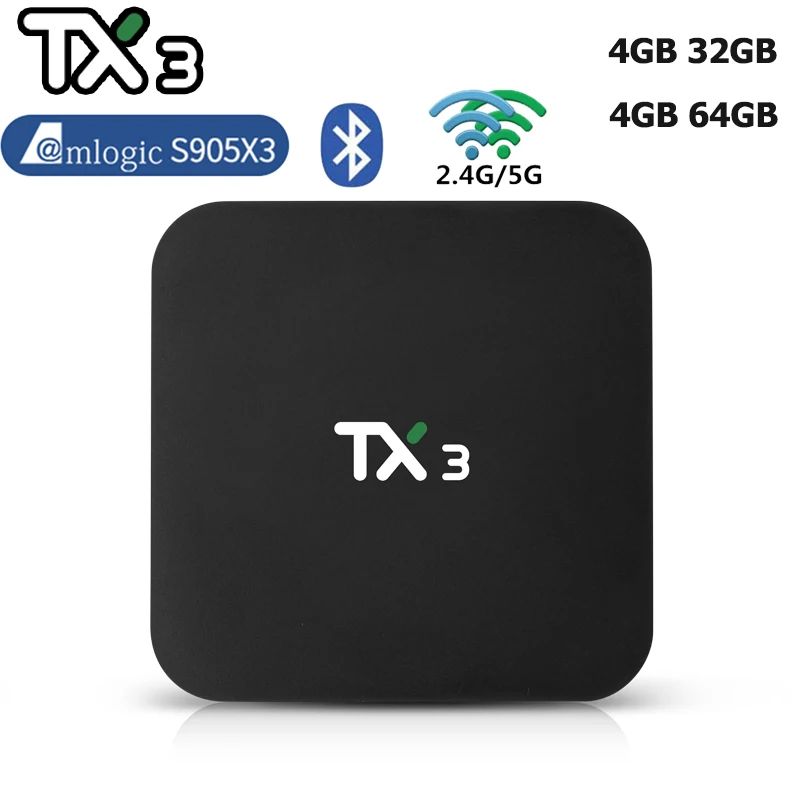 

Amlogic S905X3 Smart TV BOX Tanix TX3 Android 9.0 8K Set Top Box 2G16G 4G64G 2.4G 5G WIFI Full HD BT4.2 4K Media Player TVBOX X3