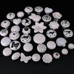 1x Classic White Porcelain/Ceramic Drawer Pull Knob Cabinet Cupboard Door Handle Knob
