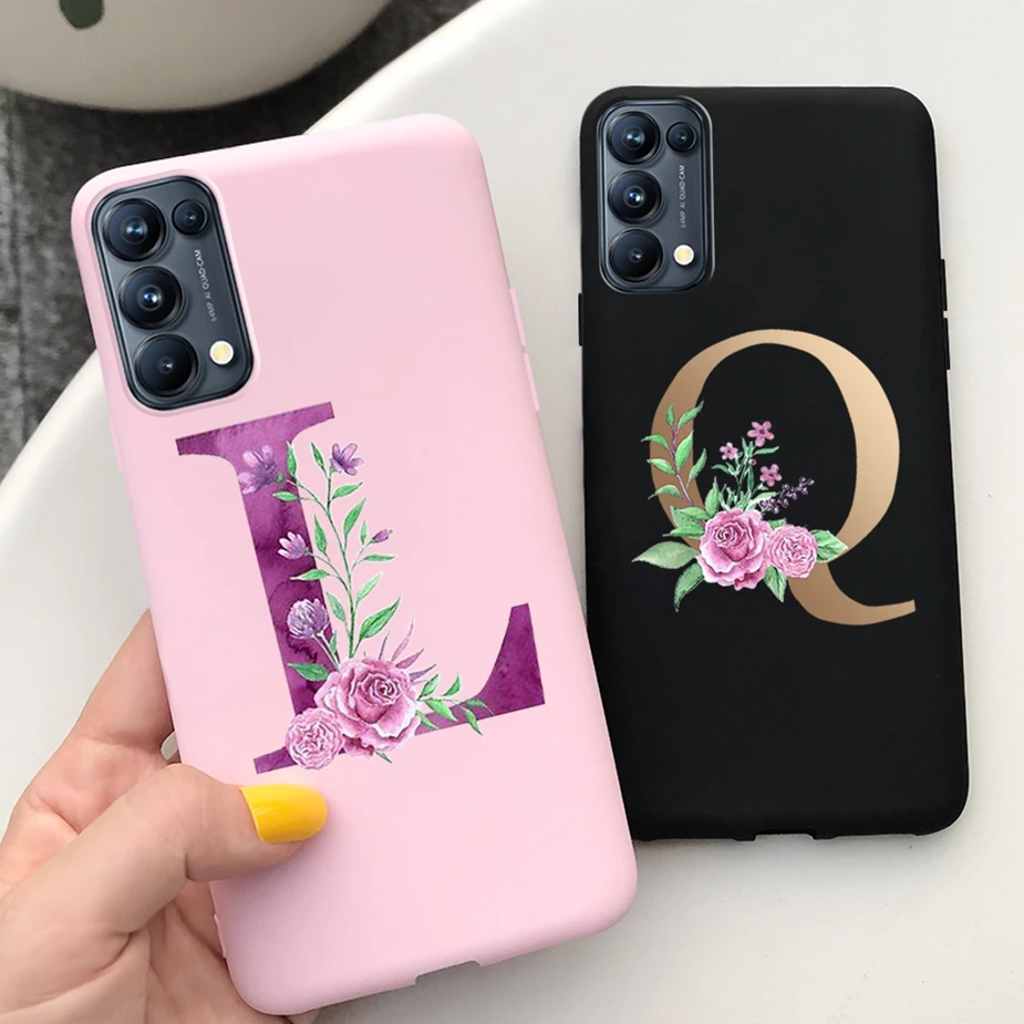 For Oppo Find X3 Lite Case CPH2145 Cute Letters Soft Silicone Phone Back Cover For Oppo Find X 3 Lite X3Lite Cases Fundas Bumper