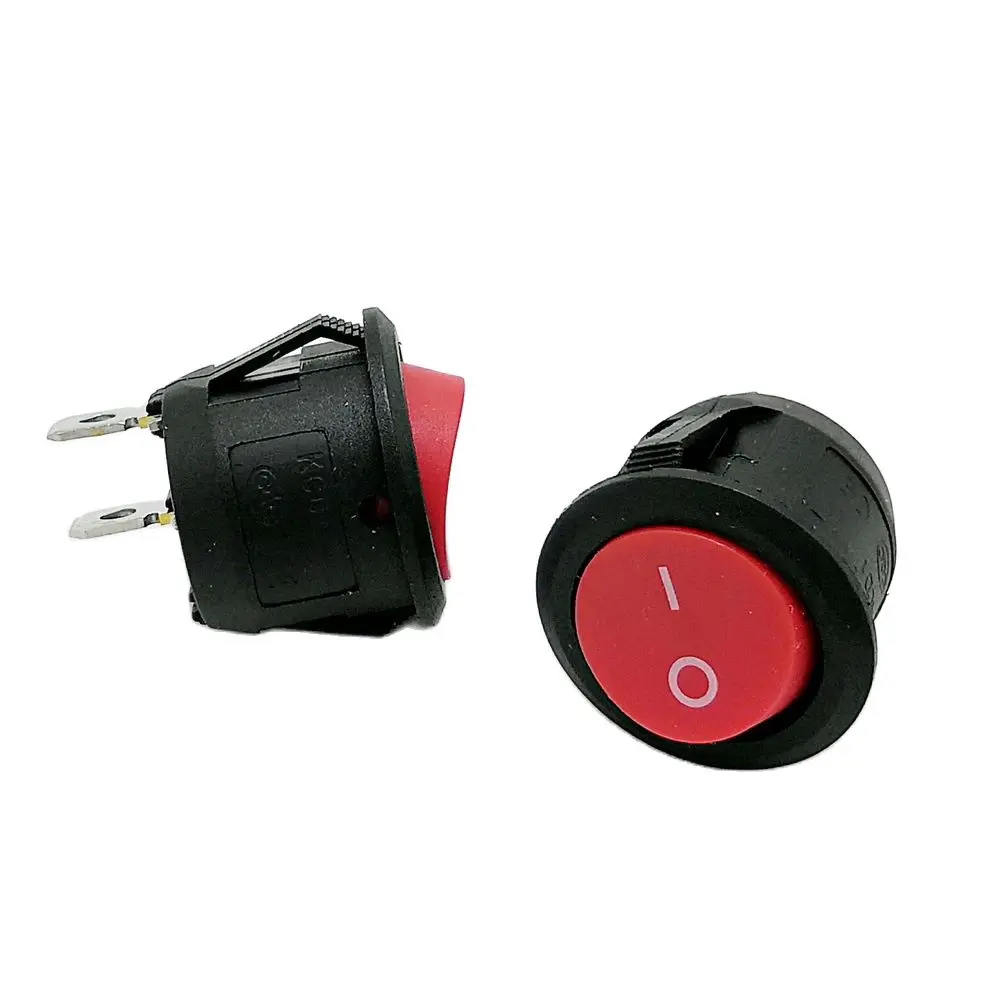 KCD1-105 red rocker switch round switch Rocker Switch Power Switch 6A/250V 10A/125V 10pcs/lot