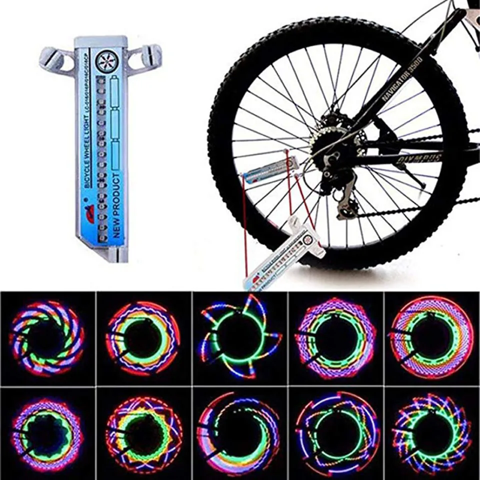 Bicycle Motorcycle Bike Tyre Tire Wheel Lights 32 LED Flash Spoke Light Lamp Outdoor Cycling Lights For 24 Inches Wheel