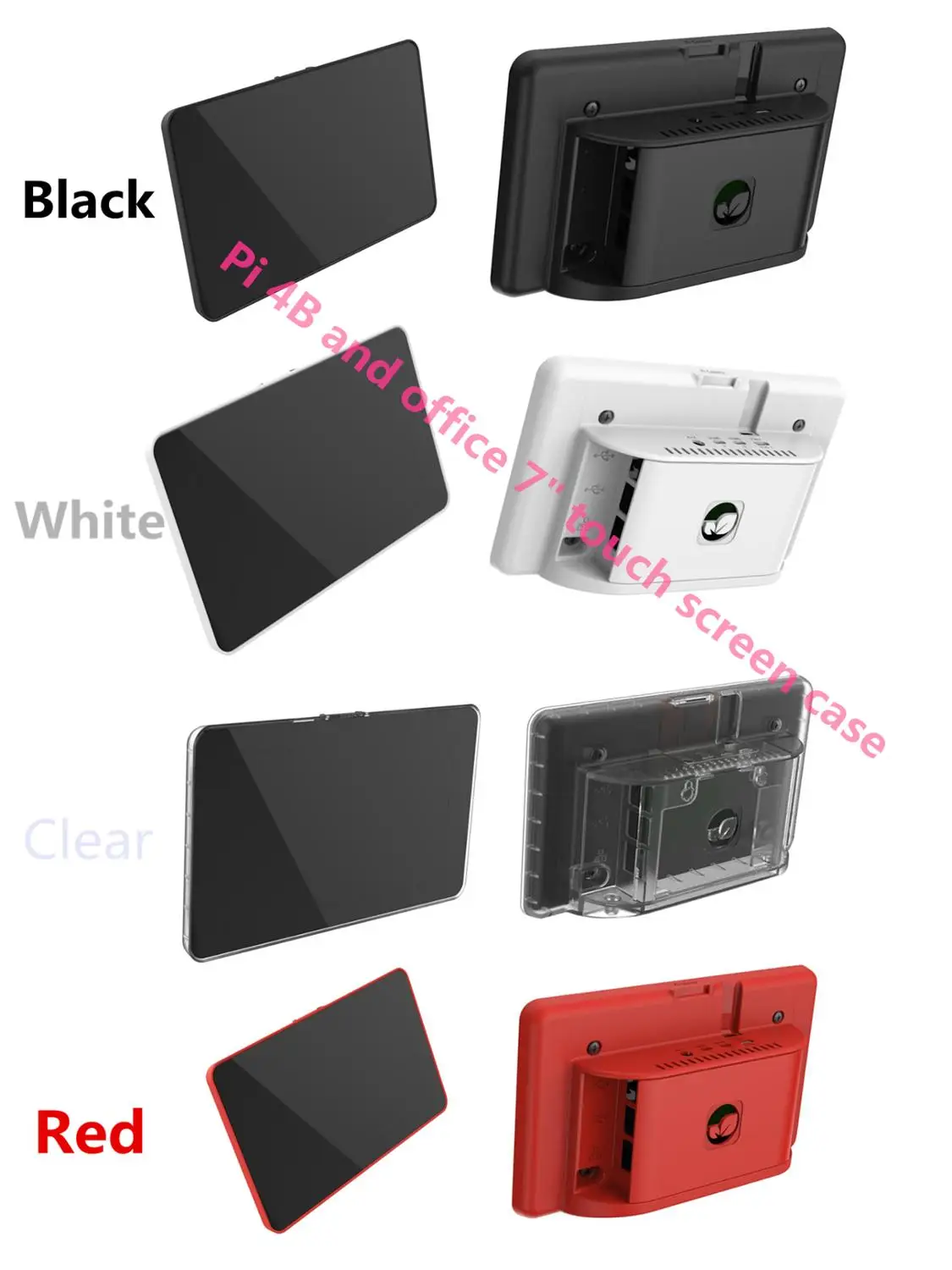 Raspberry Pi 4 Model B Touchscreen Display Case, ABS,For Use With Raspberry Pi 4B, Raspberry Pi Touch