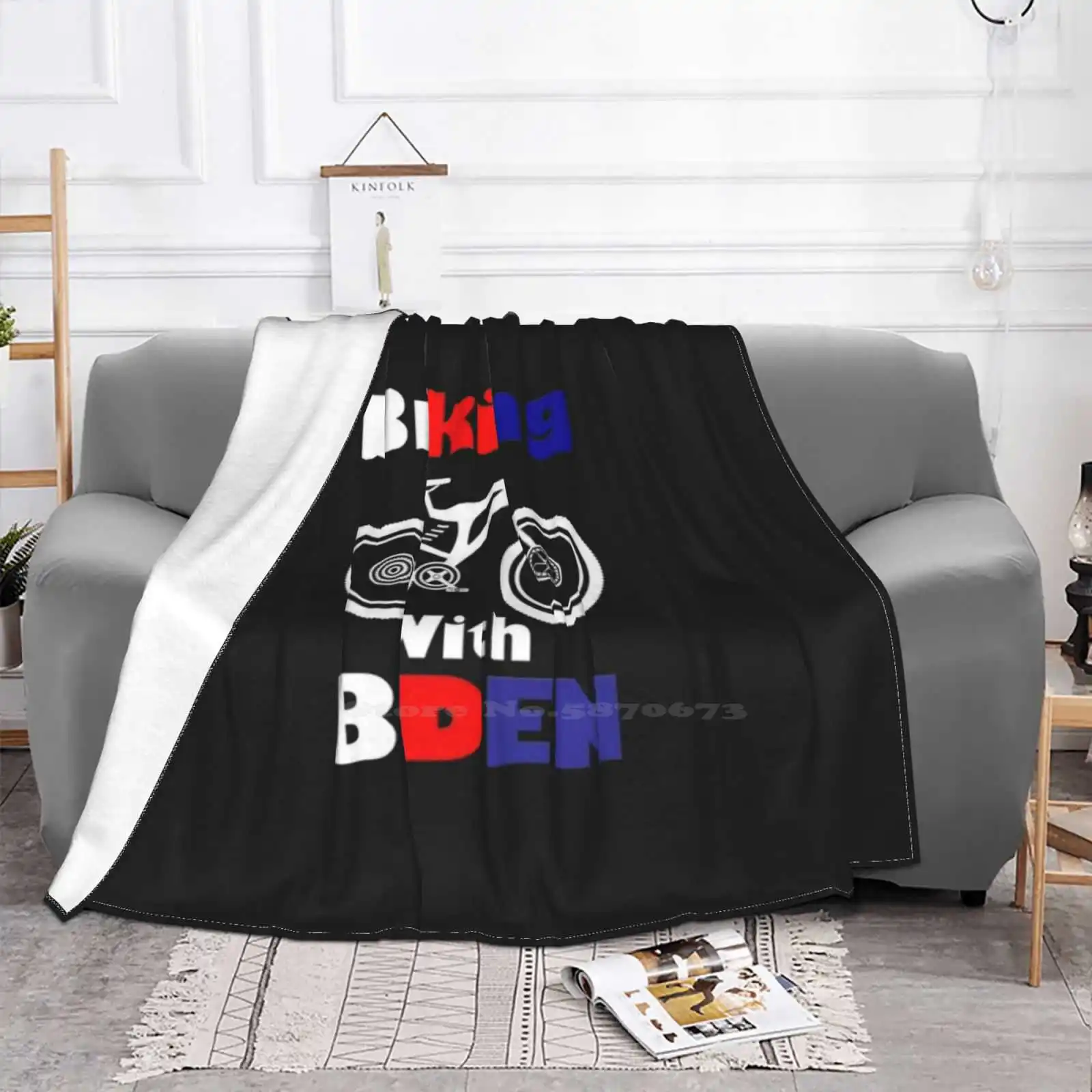 Biking With Biden Shirt Biden Gaffe Shirt Biden Gifts Political Gifts Latest Super Soft Warm Light Thin Blanket