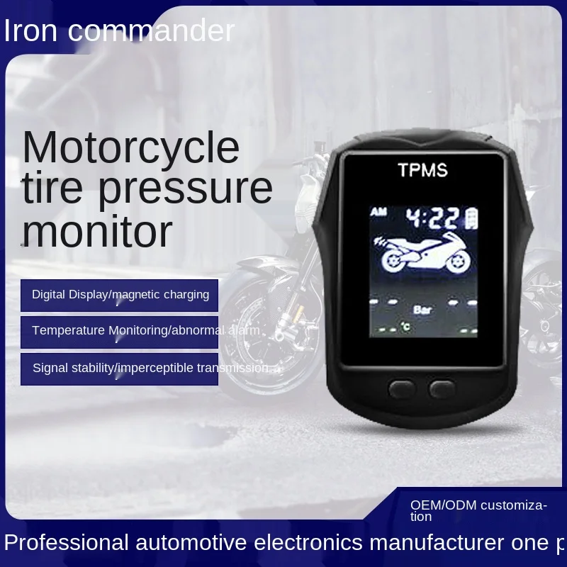 

Motorcycle Tire Pressure Monitoring Wireless Motorcycle with Clock Tire Pressure Detector